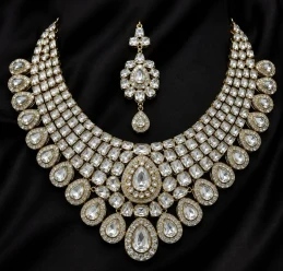 diamond polki necklace set
