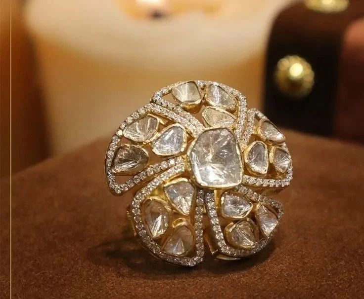 Designer Read Polki Diamond Ring