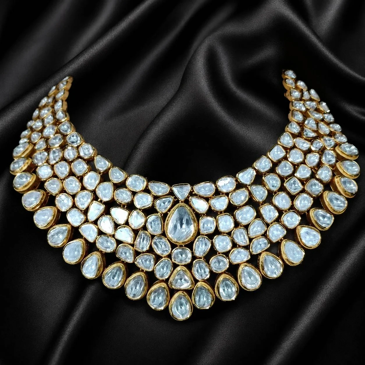 Classic Blue Polki Bridal Necklace