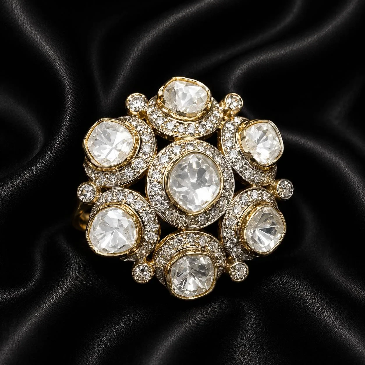 Premium Circular Diamond Polki Ring
