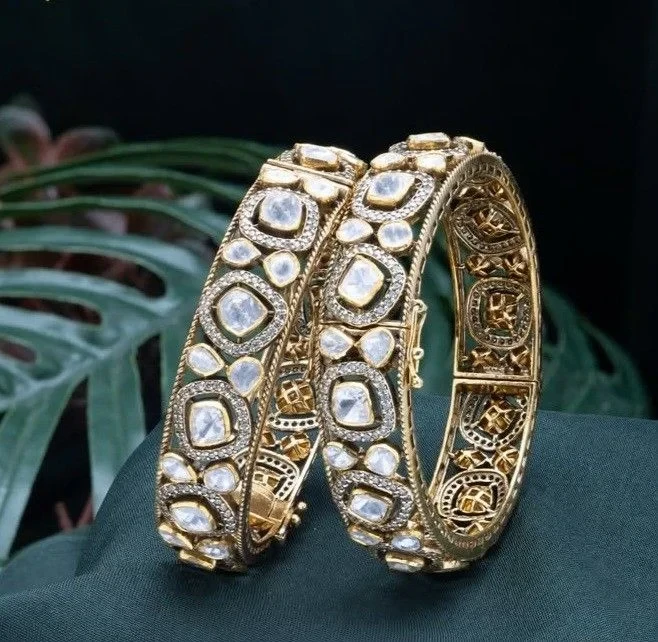 Bridal Polki Diamond Designer Bangles