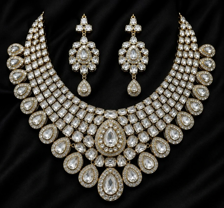 Kundal polki necklace set