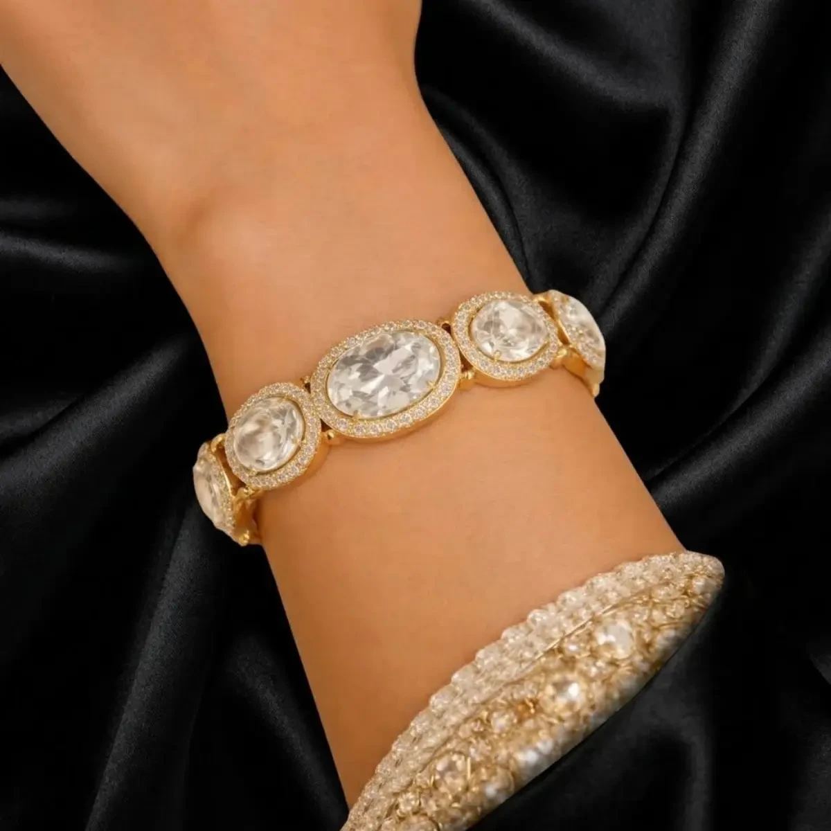 Designer Gold Diamond Polki Bracelet