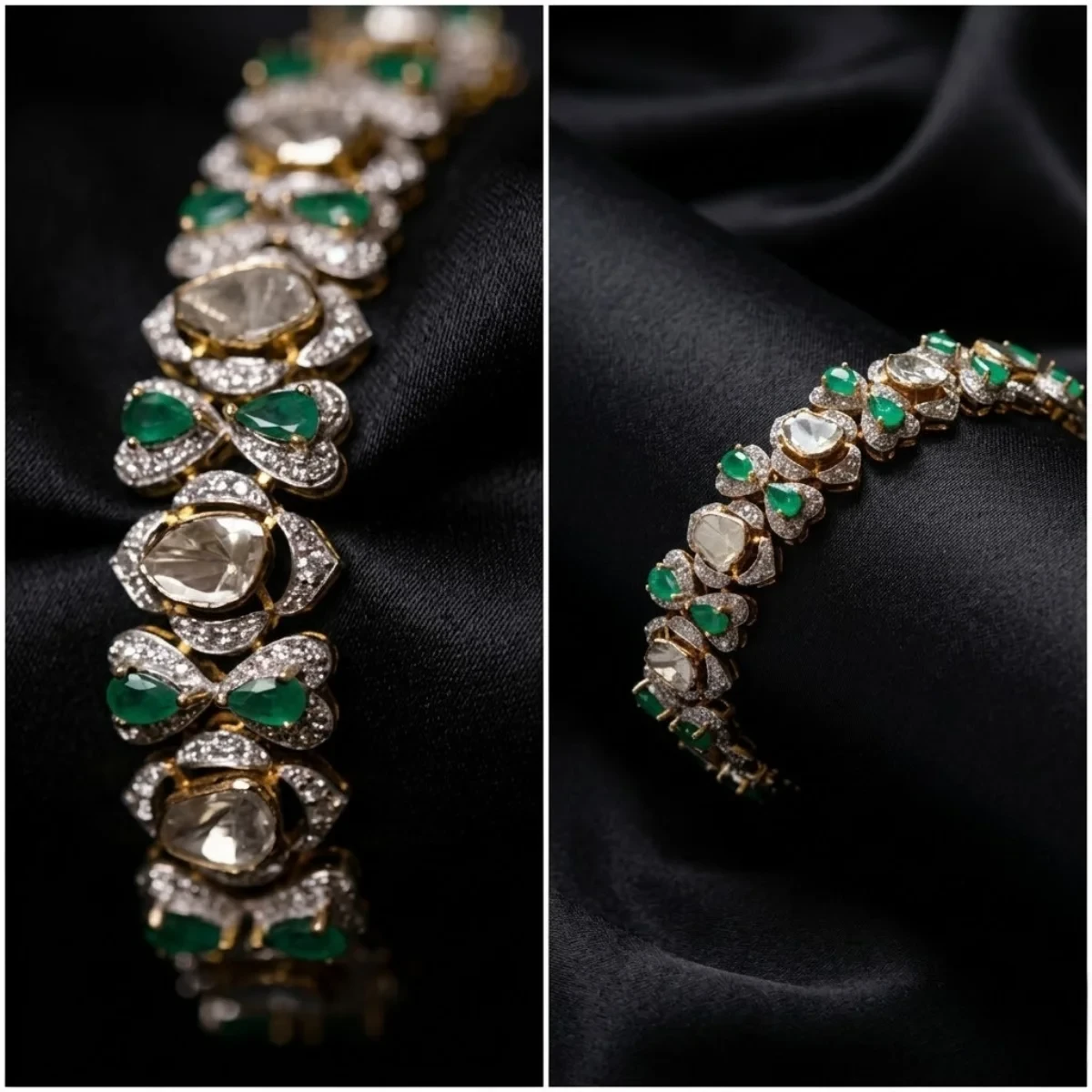 Premium Emerald Polki Bracelet