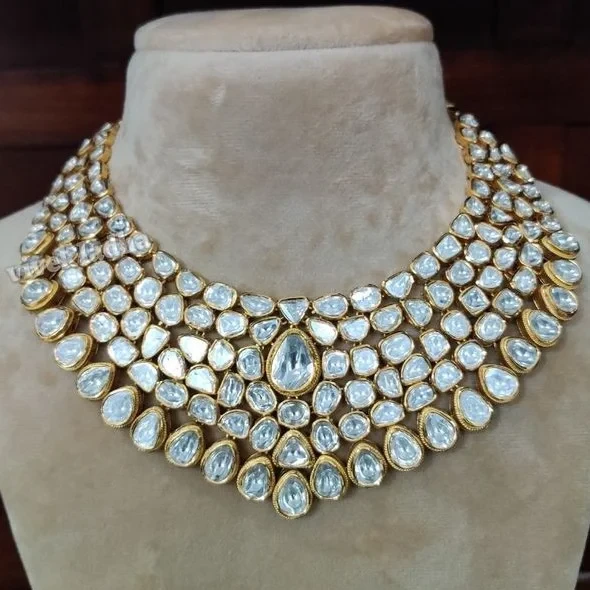 Classic Blue Polki Bridal Necklace