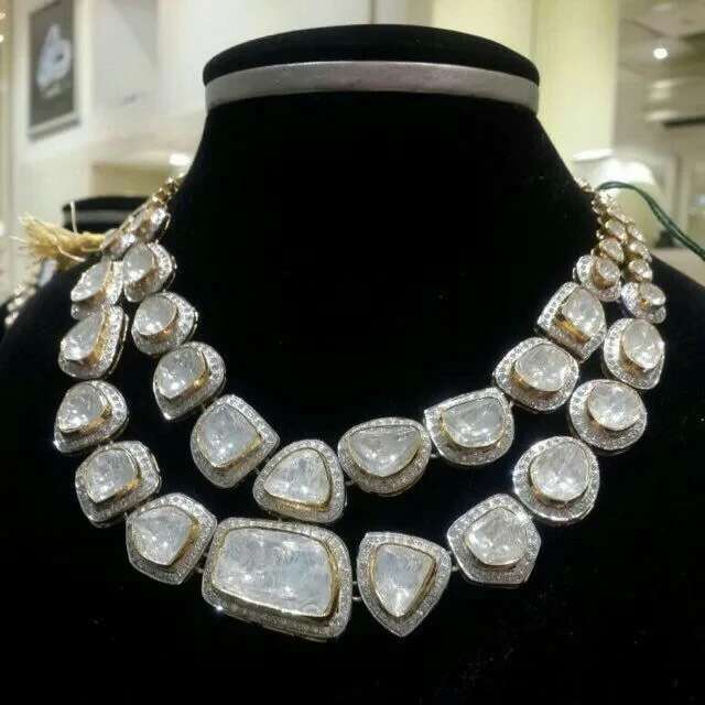 Grand Cushion Cut Polki Statement Necklace
