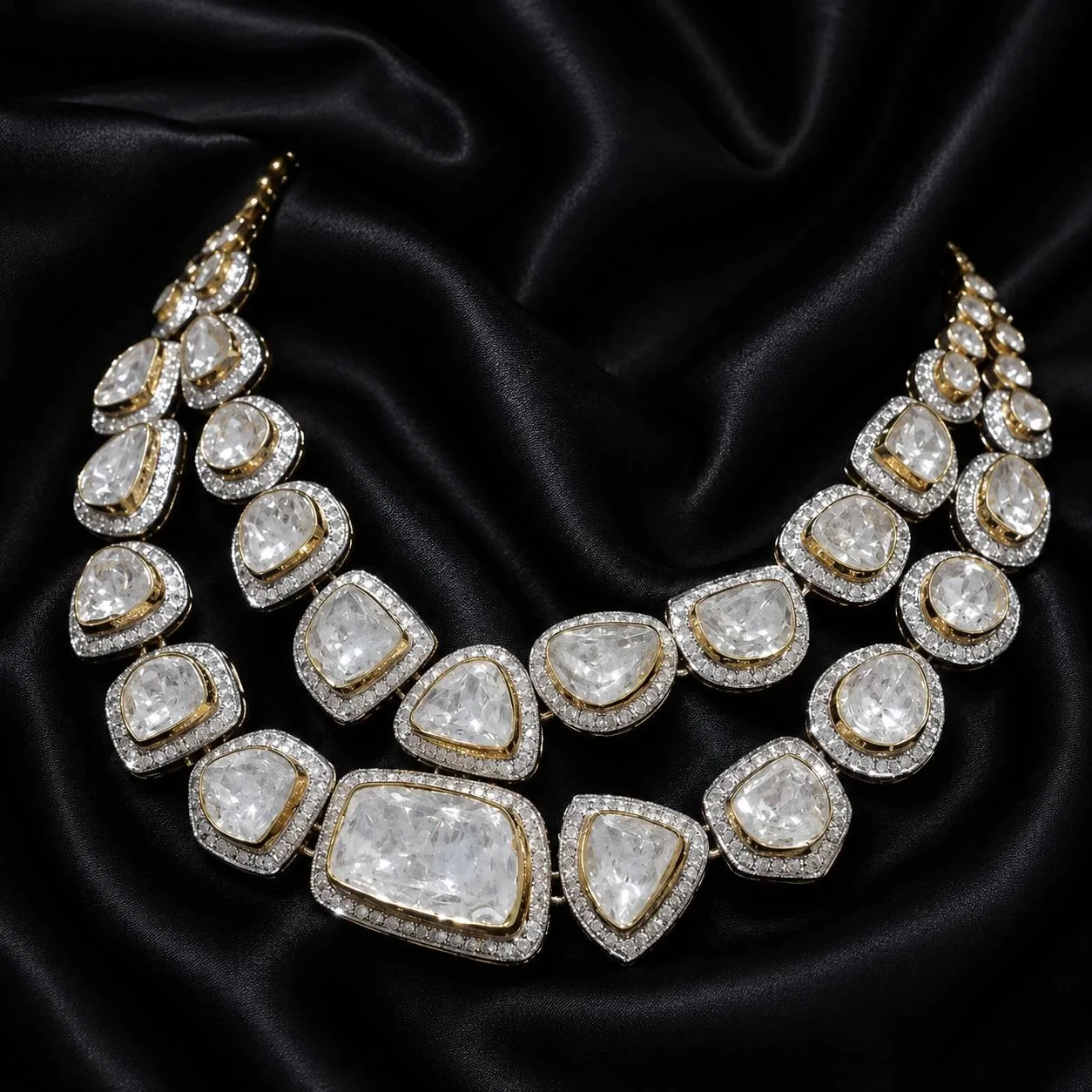 Grand Cushion Cut Polki Statement Necklace