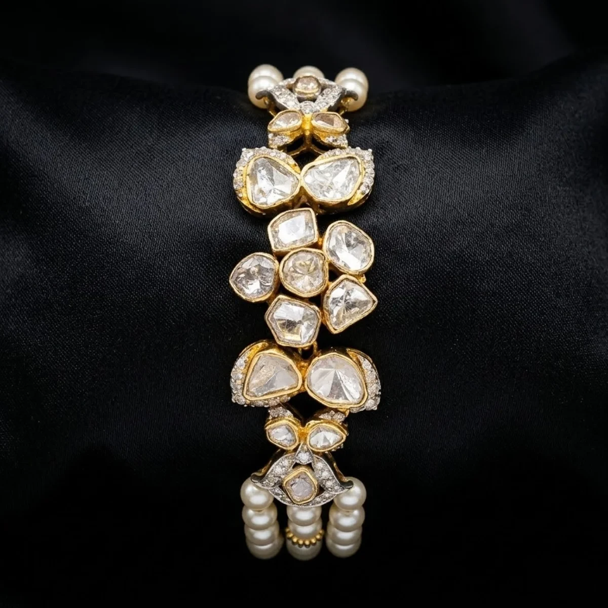 Luxury Diamond Polki Link Bracelet