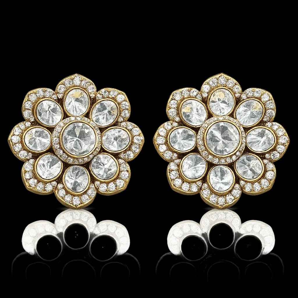 Classic Floral Polki Rings
